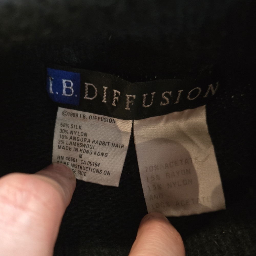 Vintage!! I.B.Diffusion | 1980s Black Beaded Sweater w/ Grapevine Design, Size M - Picture 4 of 13